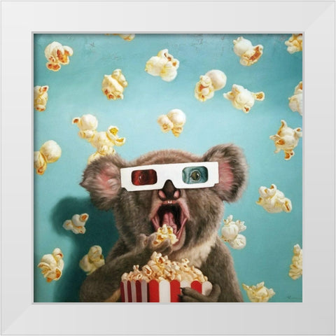 3D Movie White Modern Wood Framed Art Print by Heffernan, Lucia