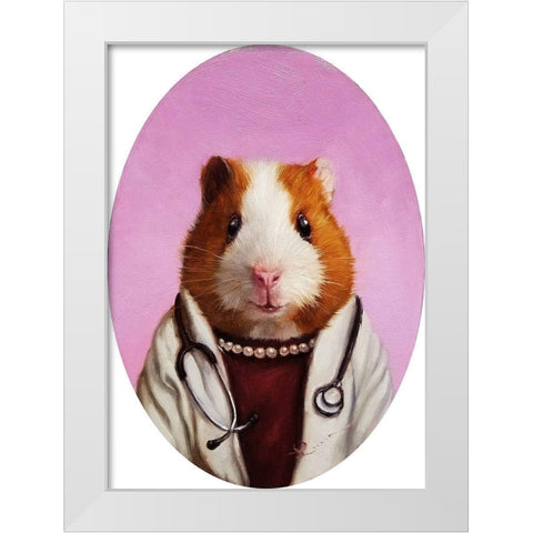 Dr. Care White Modern Wood Framed Art Print by Heffernan, Lucia