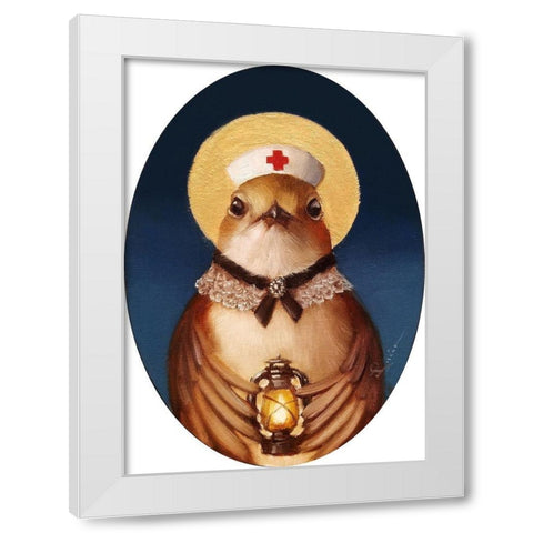 Florence Nightingale White Modern Wood Framed Art Print by Heffernan, Lucia