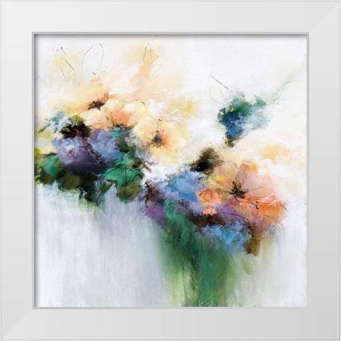 Flower Patterns White Modern Wood Framed Art Print by Hale, Karen
