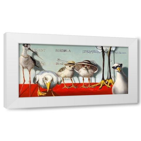 Hampton Chicks White Modern Wood Framed Art Print by Heffernan, Lucia