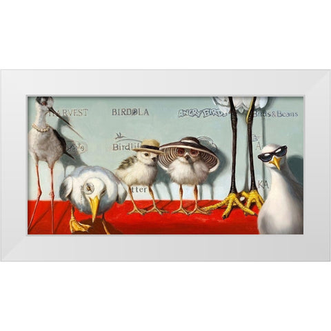 Hampton Chicks White Modern Wood Framed Art Print by Heffernan, Lucia