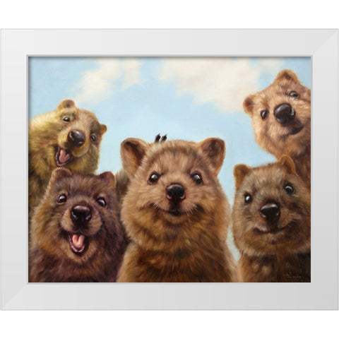 Selfie Down Under No. 2 White Modern Wood Framed Art Print by Heffernan, Lucia