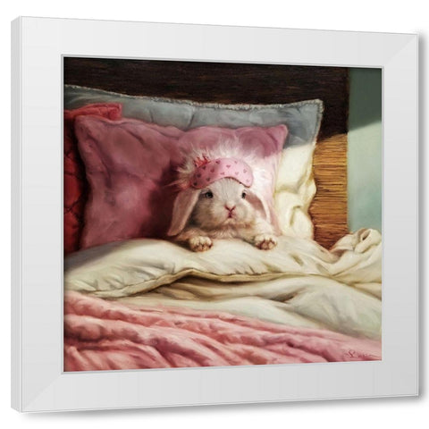 Bed Hare White Modern Wood Framed Art Print by Heffernan, Lucia