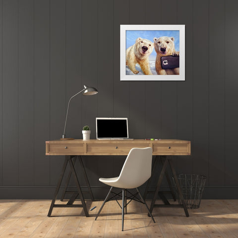Polargram White Modern Wood Framed Art Print by Heffernan, Lucia