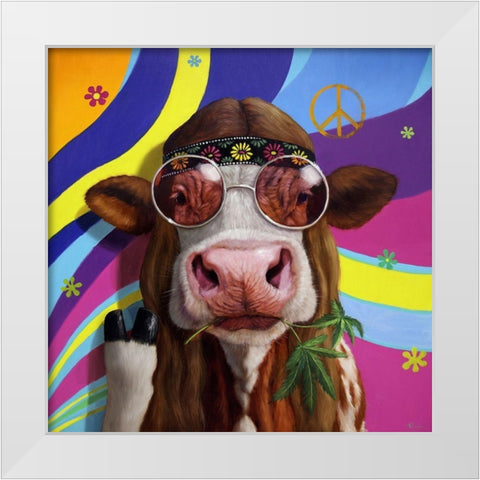 Grass Fed White Modern Wood Framed Art Print by Heffernan, Lucia