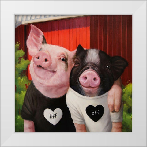 BFF White Modern Wood Framed Art Print by Heffernan, Lucia