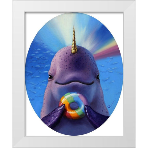 Catch Of The Day White Modern Wood Framed Art Print by Heffernan, Lucia