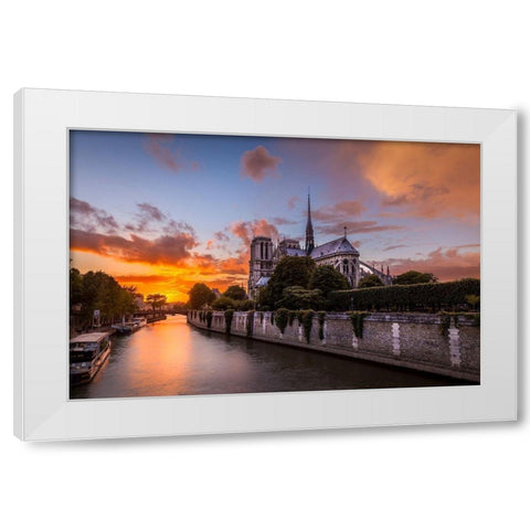 Cathedral Sunset White Modern Wood Framed Art Print by Herrera, H.J.