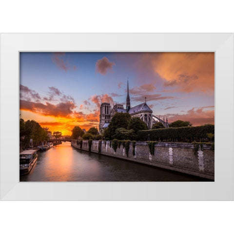 Cathedral Sunset White Modern Wood Framed Art Print by Herrera, H.J.