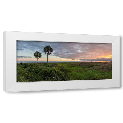 Prairie Sunrise White Modern Wood Framed Art Print by Herrera, H.J.