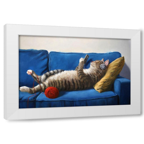Lazy Sunday White Modern Wood Framed Art Print by Heffernan, Lucia