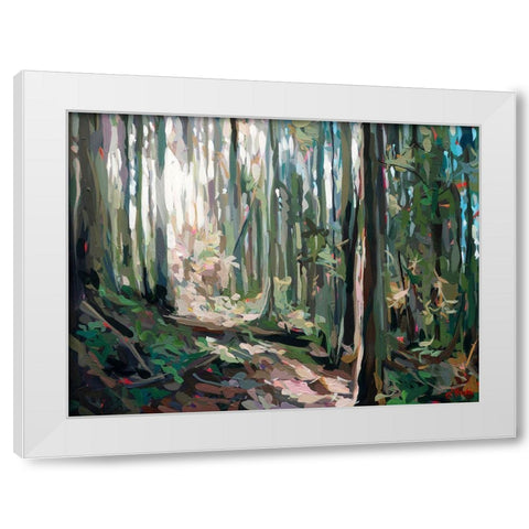 Forest Light White Modern Wood Framed Art Print by Hastie, Joanne