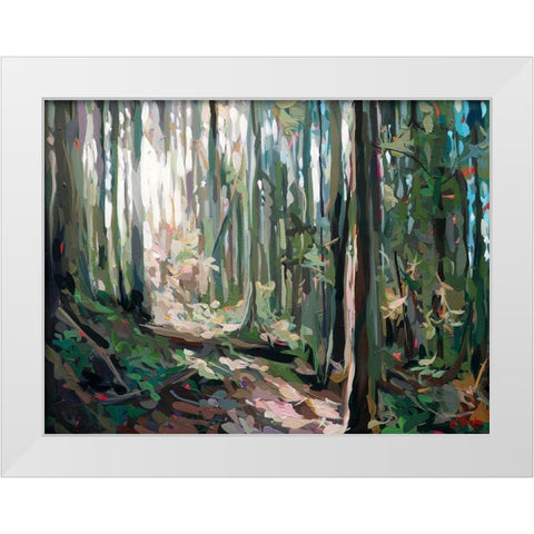 Forest Light White Modern Wood Framed Art Print by Hastie, Joanne