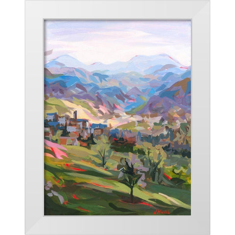 Italian Hillside White Modern Wood Framed Art Print by Hastie, Joanne