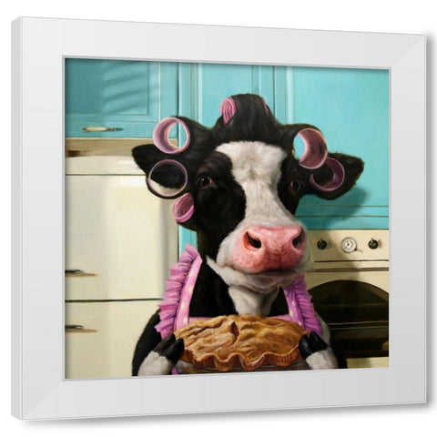 Cow Pie White Modern Wood Framed Art Print by Heffernan, Lucia