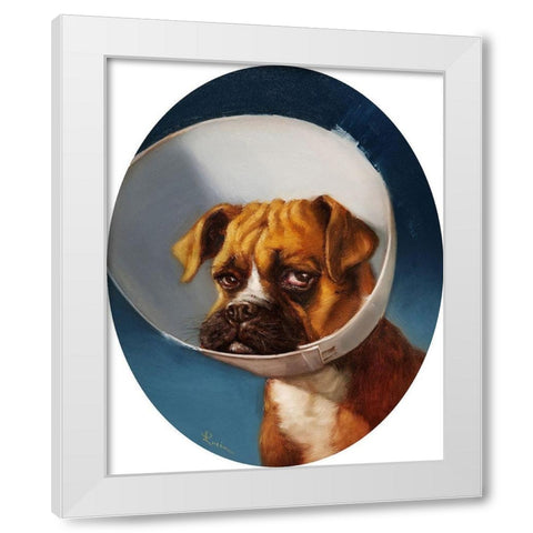 Cone of Shame White Modern Wood Framed Art Print by Heffernan, Lucia