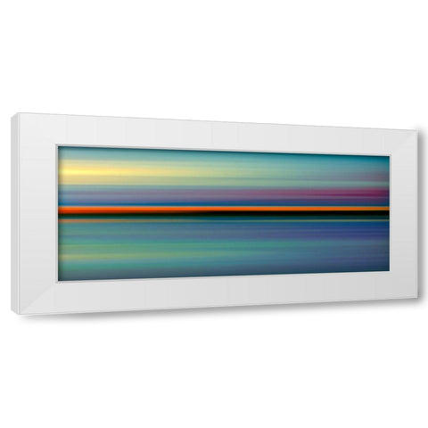 Red Line Horizon White Modern Wood Framed Art Print by Hile, Scott