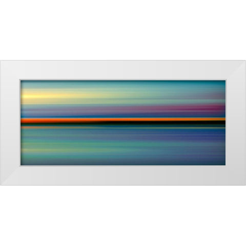 Red Line Horizon White Modern Wood Framed Art Print by Hile, Scott