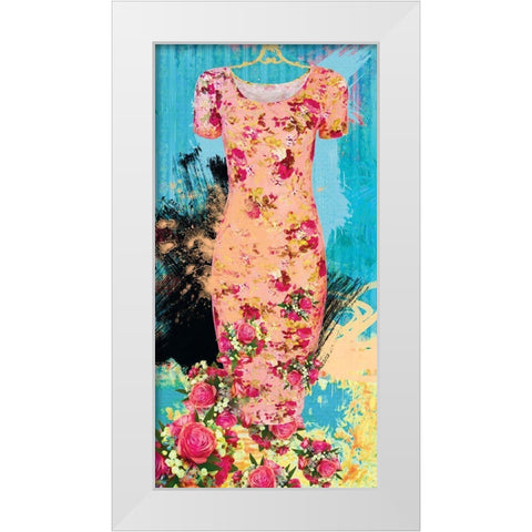 June Stroll on the Pier White Modern Wood Framed Art Print by Hastings, Porter