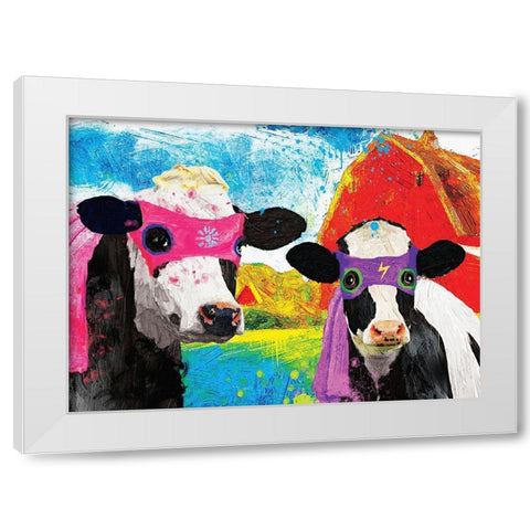 Lightning Girl and Tina White Modern Wood Framed Art Print by Hastings, Porter