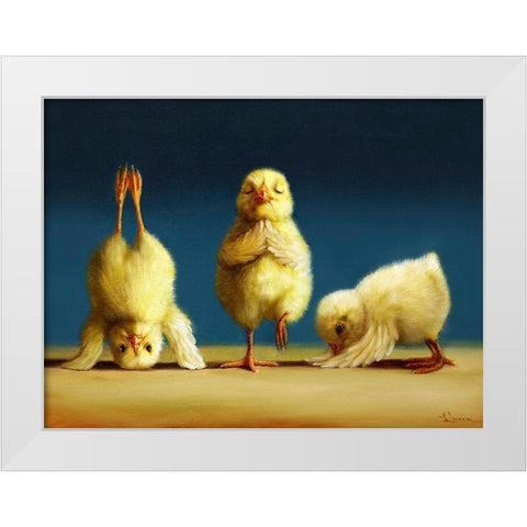 Yoga Chicks White Modern Wood Framed Art Print by Heffernan, Lucia