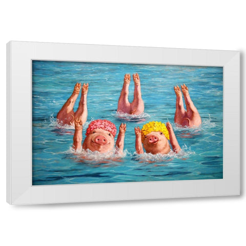 Water Ballet White Modern Wood Framed Art Print by Heffernan, Lucia