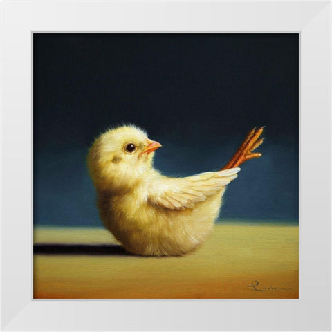 Yoga Chick Boat Pose White Modern Wood Framed Art Print by Heffernan, Lucia
