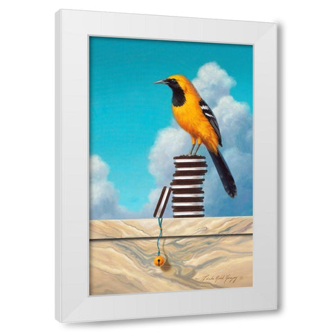 Oriole Oreos White Modern Wood Framed Art Print by Herzog, Linda Ridd