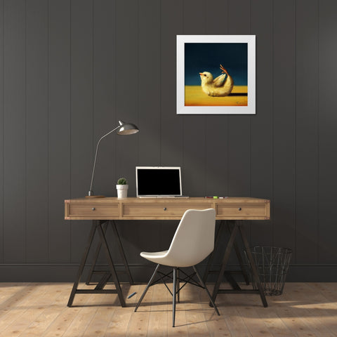 Yoga Chick Bow Pose White Modern Wood Framed Art Print by Heffernan, Lucia