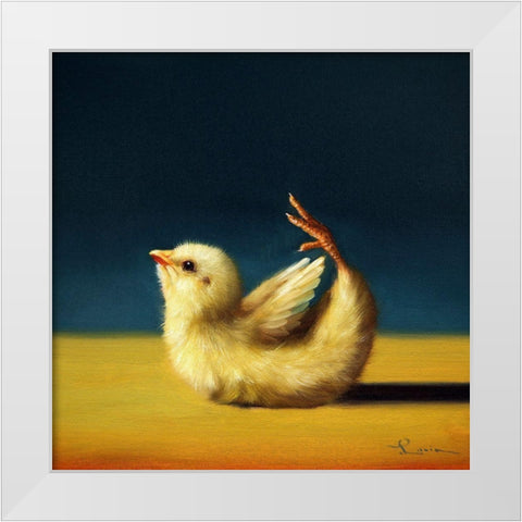 Yoga Chick Bow Pose White Modern Wood Framed Art Print by Heffernan, Lucia
