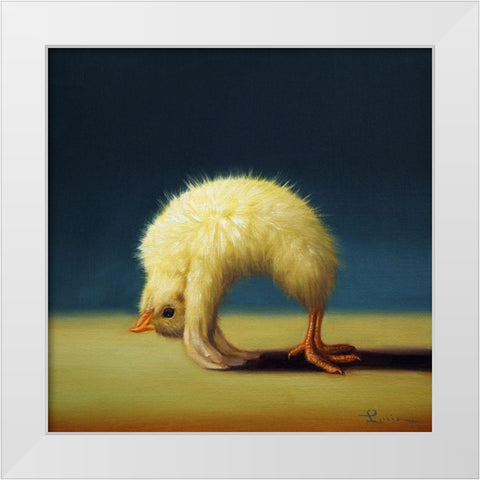 Yoga Chick Upward Bow White Modern Wood Framed Art Print by Heffernan, Lucia