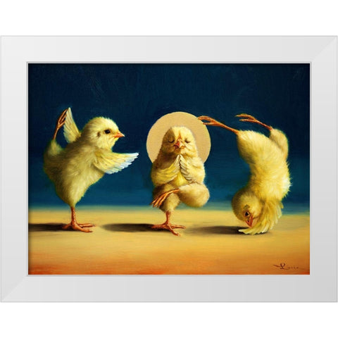 Yoga Chicks Three White Modern Wood Framed Art Print by Heffernan, Lucia