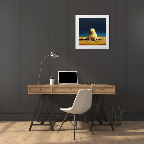Yoga Chick Front Split White Modern Wood Framed Art Print by Heffernan, Lucia