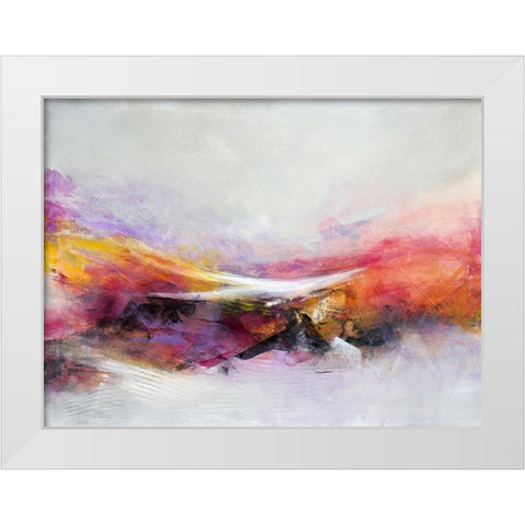 Fractured Time White Modern Wood Framed Art Print by Hale, Karen