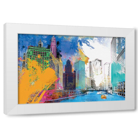 Chicago Impression White Modern Wood Framed Art Print by Hastings, Porter