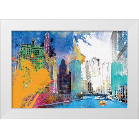 Chicago Impression White Modern Wood Framed Art Print by Hastings, Porter