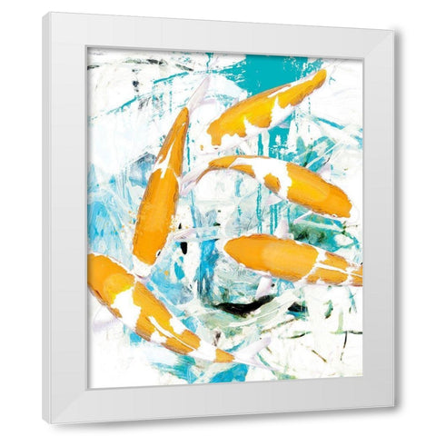 Winter Koi 1 White Modern Wood Framed Art Print by Hastings, Porter