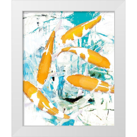Winter Koi 1 White Modern Wood Framed Art Print by Hastings, Porter