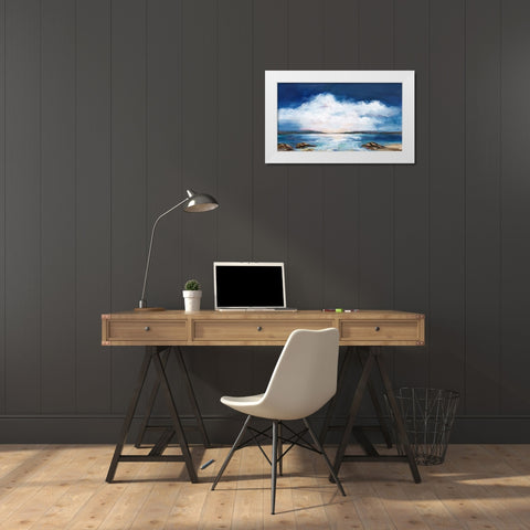 Gentle Breeze White Modern Wood Framed Art Print by Hale, Karen