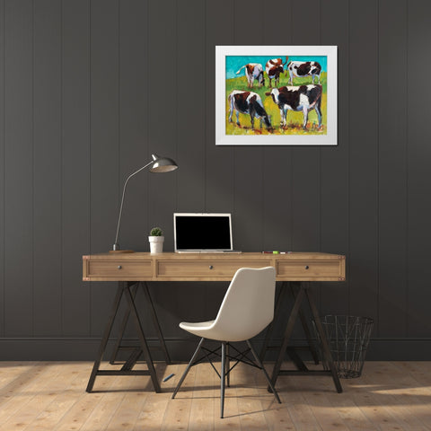 Bovinity White Modern Wood Framed Art Print by Hootnick, Sally