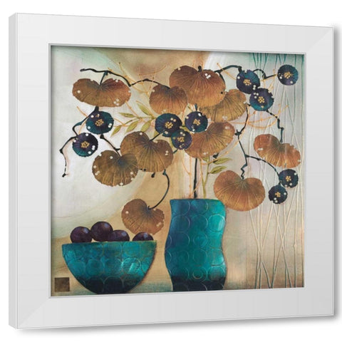 Raku Bowl and Vase White Modern Wood Framed Art Print by Hughlock, Margaret