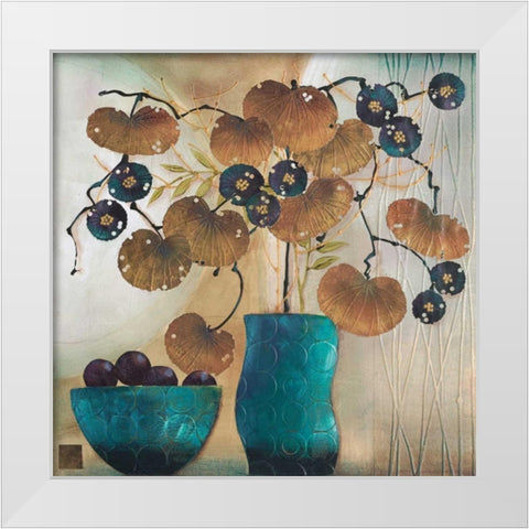 Raku Bowl and Vase White Modern Wood Framed Art Print by Hughlock, Margaret