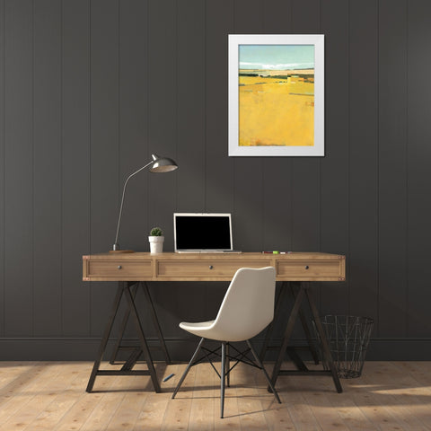 Fence Lines and Fields White Modern Wood Framed Art Print by Hargreaves, Greg