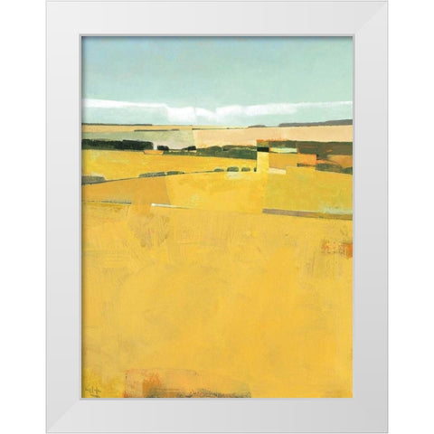 Fence Lines and Fields White Modern Wood Framed Art Print by Hargreaves, Greg
