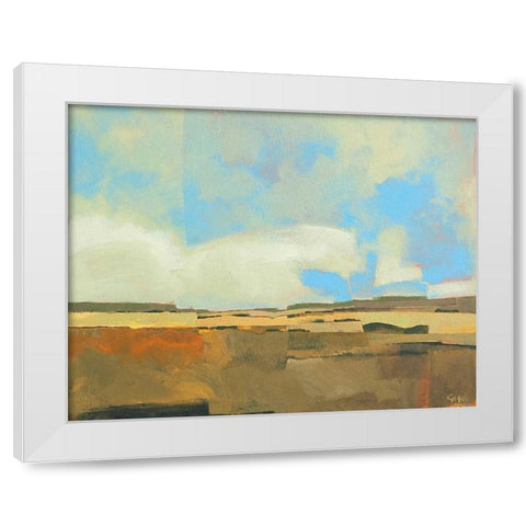 October Sky White Modern Wood Framed Art Print by Hargreaves, Greg