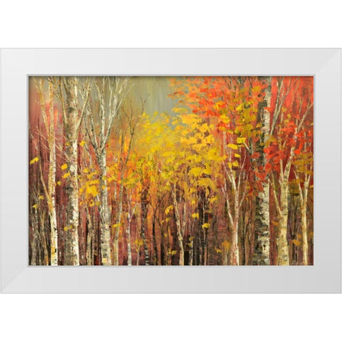 Tangled Colors White Modern Wood Framed Art Print by Iliina, Tatiana