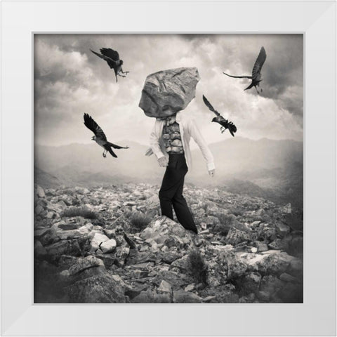 Battle White Modern Wood Framed Art Print by Ingberg, Tommy