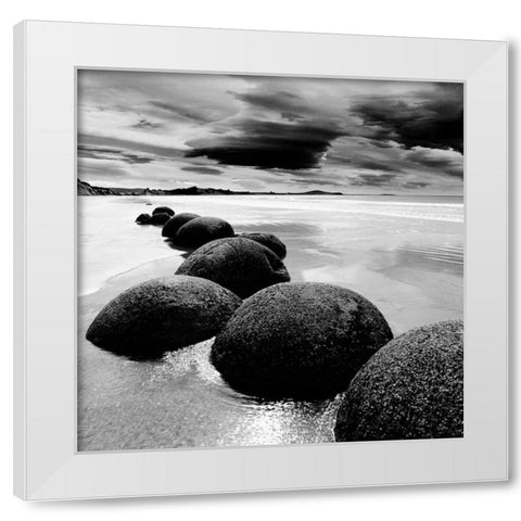 Enigmatic Shore White Modern Wood Framed Art Print by PhotoINC Studio