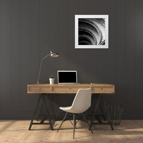 Spiral Staircase No. 1 White Modern Wood Framed Art Print by PhotoINC Studio